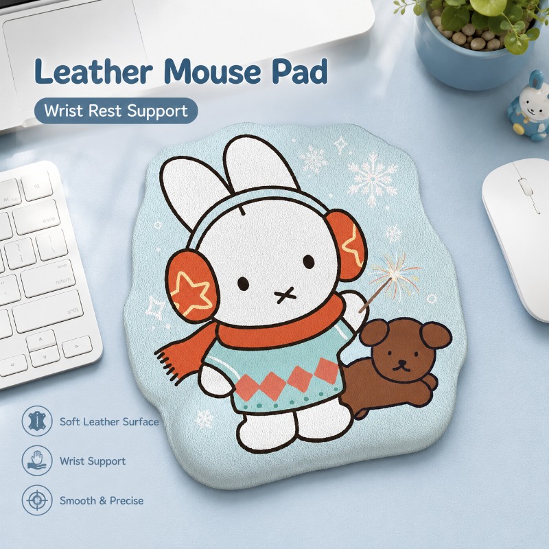 Laptop Accessories Computer - 애니메이션 미피 가죽 마우스 패드, 손목