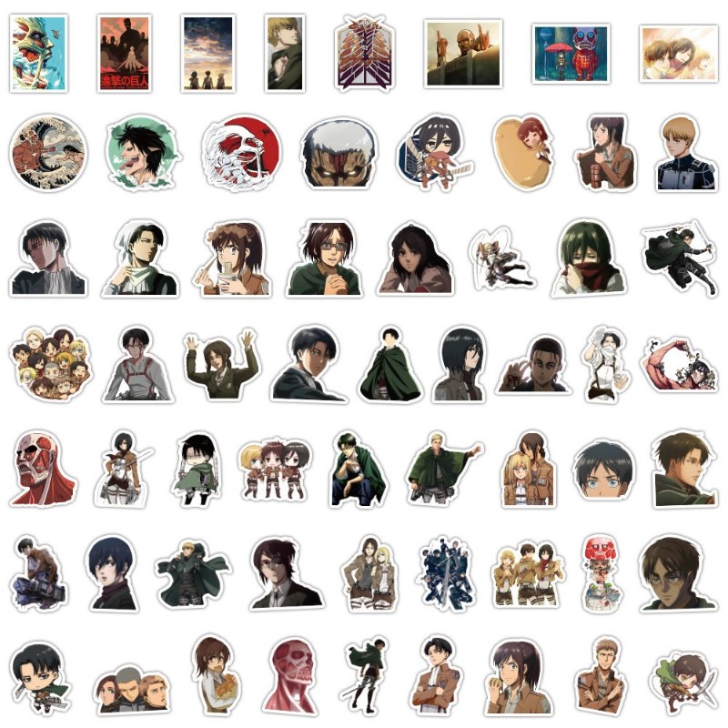 60Pcs 진격의 거인 애니메이션 스티커 귀여운 미적  - Laptop Original Accessories 리뷰 및 가격