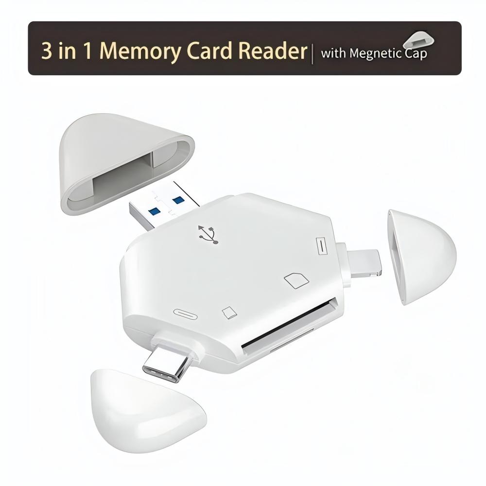 3 in 1 메모리 카드 리더기 (삼각형 자석 캡 포함 - Laptop Ergonomic Accessories 리뷰 및 가격