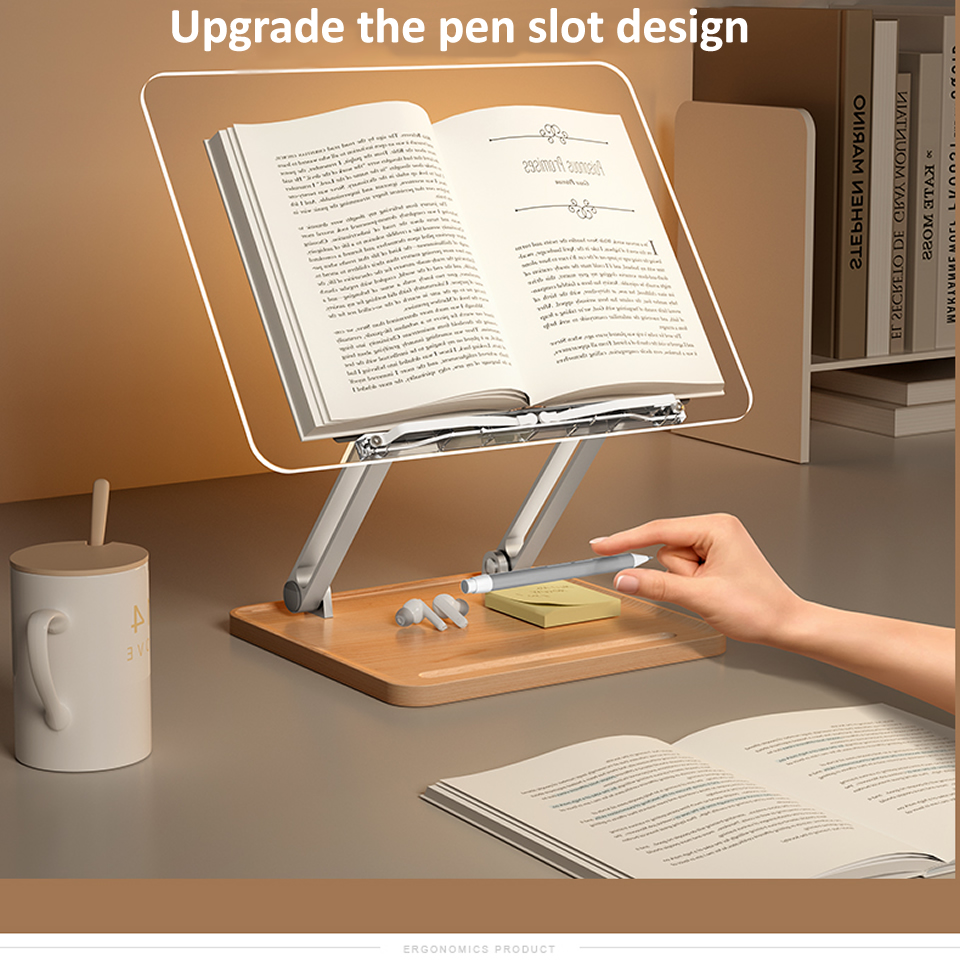 가벼운 투명 아크릴이 포함된 나무 독서대 다기능 리프팅 - Laptop Ergonomic Accessories 리뷰 및 가격